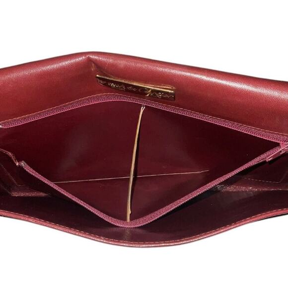 Cartier Vintage Bordeaux Red Leather Clutch Bag W/ Card & Dust bag - Picture 8 of 13